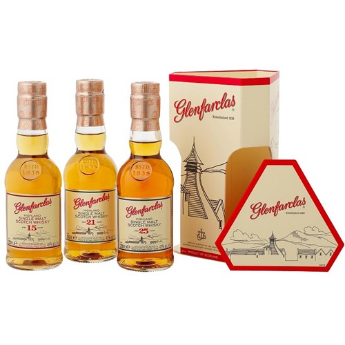 Glenfarclas Mini Tri-Pack 15, 21 and 25 YO 5cl - Fast Shipping